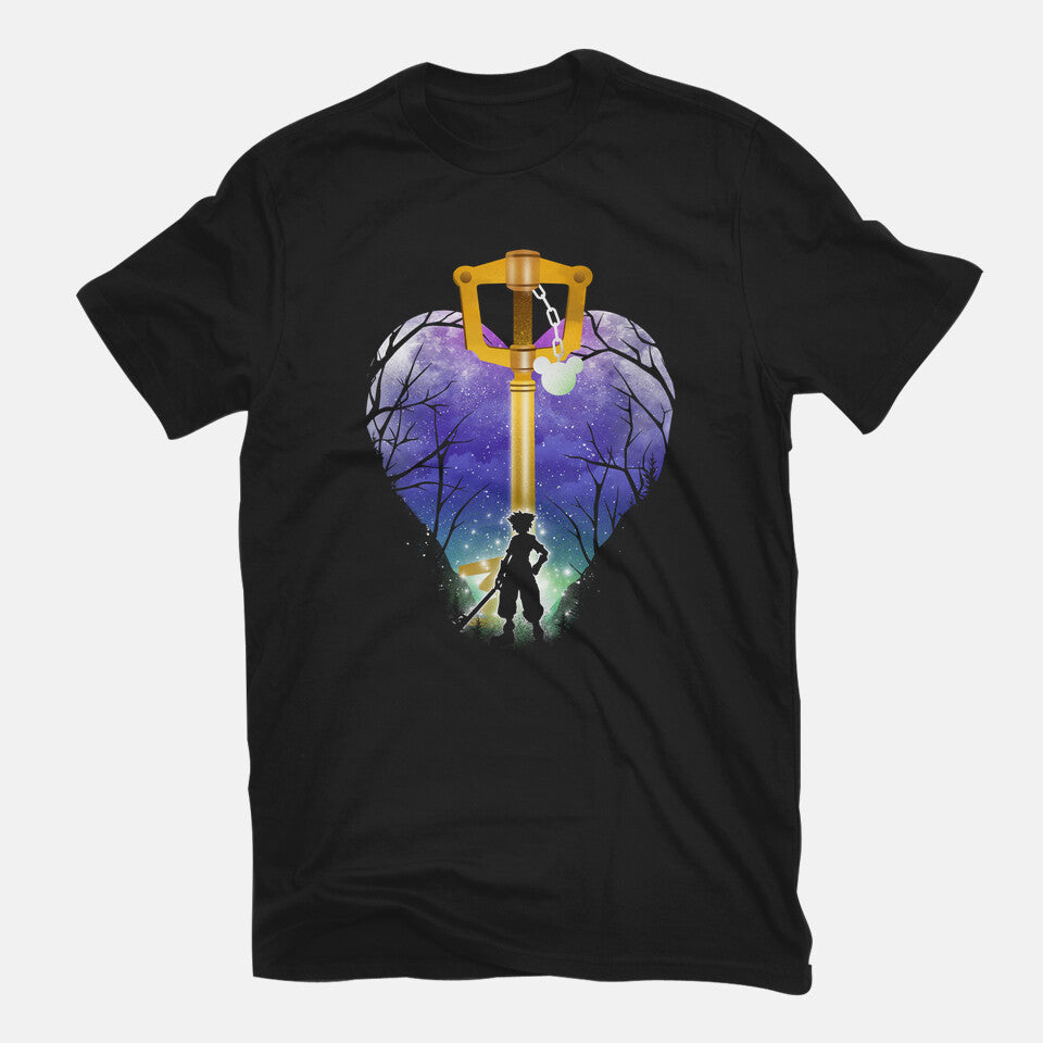 The Keyblade – Gaming Graphic T-Shirt in black, flat-lay product view