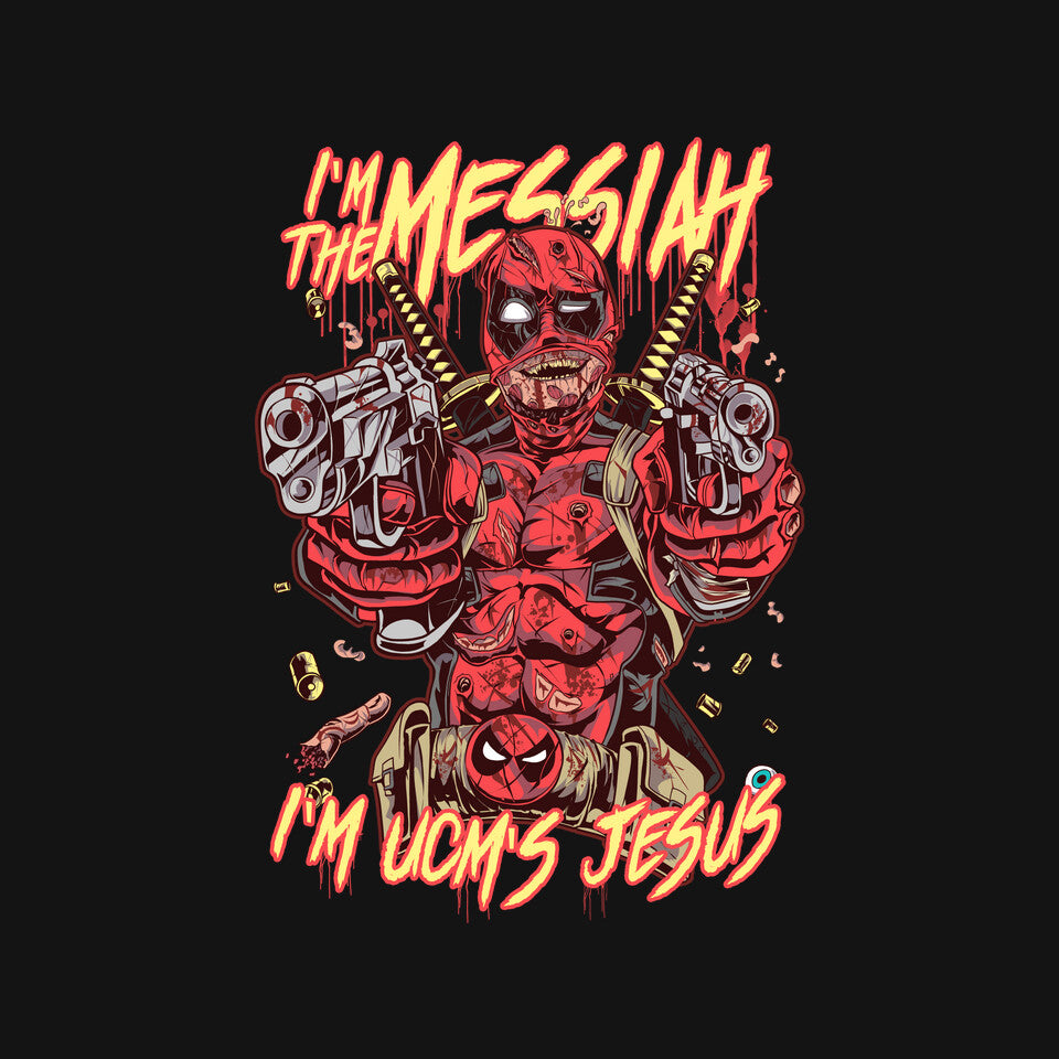 I'm UCM's Jesus – Movie Graphic T-Shirt design artwork for black graphic T-shirt