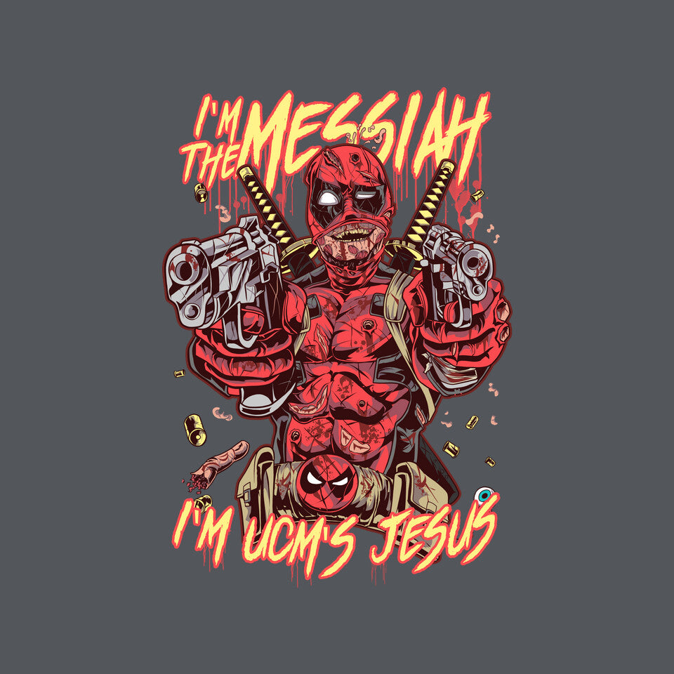I'm UCM's Jesus – Movie Graphic T-Shirt design artwork for charcoal graphic T-shirt