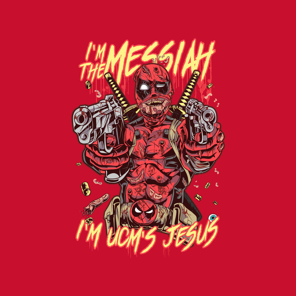 I'm UCM's Jesus – Movie Graphic T-Shirt design artwork for red graphic T-shirt