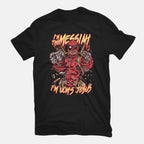 I'm UCM's Jesus – Movie Graphic T-Shirt in black, flat-lay product view