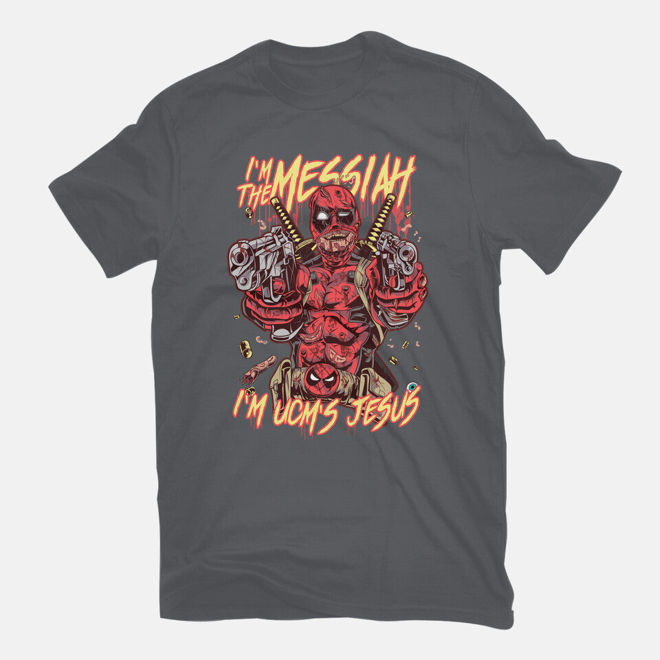 I'm UCM's Jesus – Movie Graphic T-Shirt in charcoal, flat-lay product view