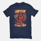I'm UCM's Jesus – Movie Graphic T-Shirt in navy, flat-lay product view