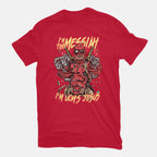 I'm UCM's Jesus – Movie Graphic T-Shirt in red, flat-lay product view