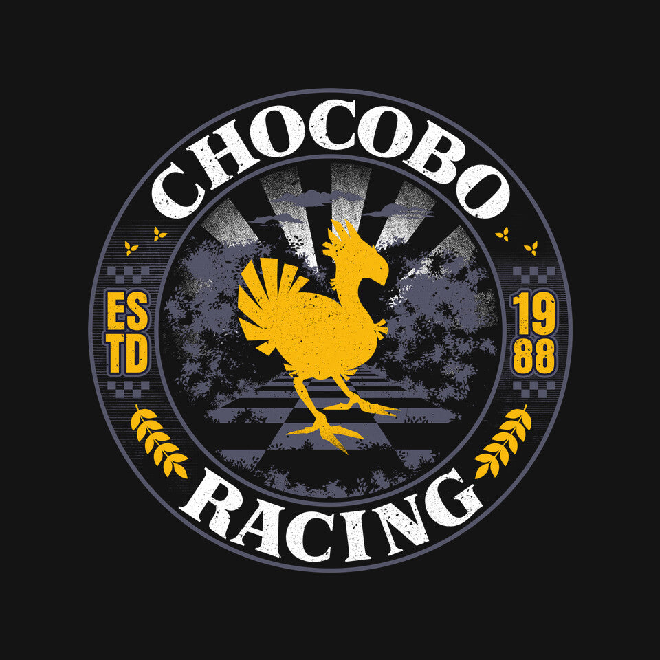 Chocobo Racing – Gaming Graphic T-Shirt design artwork for black graphic T-shirt