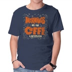 Coffee And Contemplation – Coffee Graphic T-Shirt in navy, product display