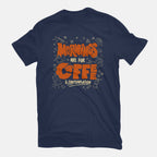 Coffee And Contemplation – Coffee Graphic T-Shirt in navy, flat-lay product view