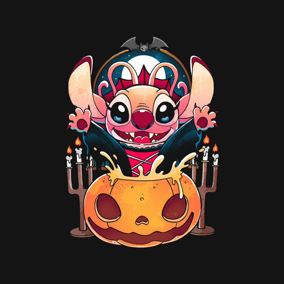 Sweet Pumpkin Experiment – Halloween Graphic T-Shirt design artwork for black graphic T-shirt