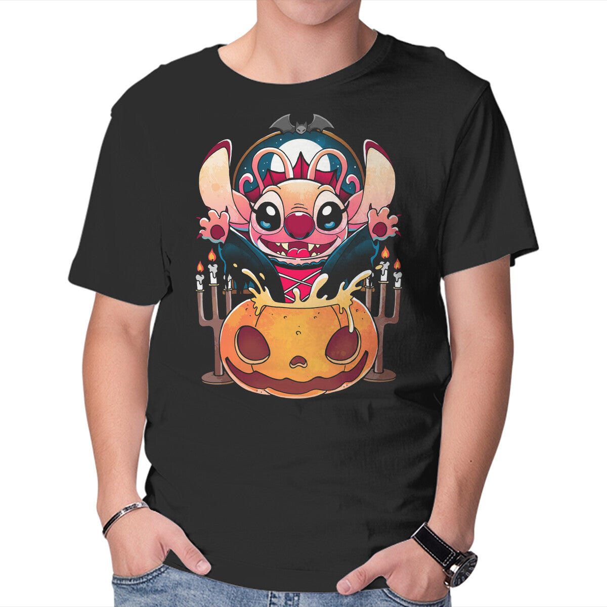 Sweet Pumpkin Experiment – Halloween Graphic T-Shirt in black, product display
