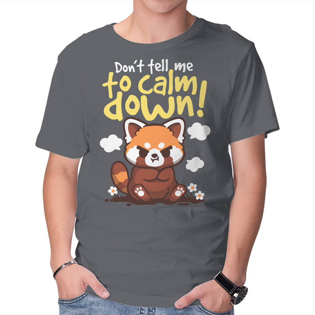 Don't Tell Me To Calm Down – Animal Graphic T-Shirt in charcoal, product display