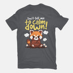 Don't Tell Me To Calm Down – Animal Graphic T-Shirt in charcoal, flat-lay product view
