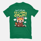 Don't Tell Me To Calm Down – Animal Graphic T-Shirt in green, flat-lay product view