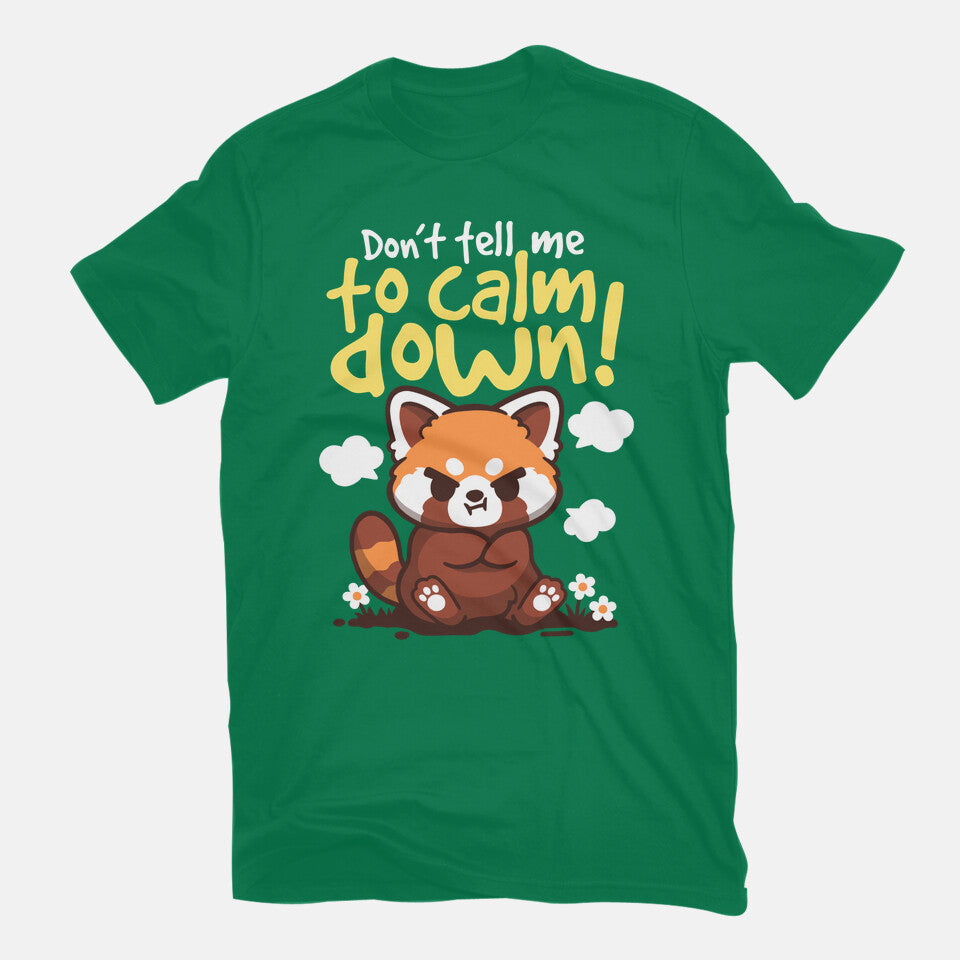 Don't Tell Me To Calm Down – Animal Graphic T-Shirt in green, flat-lay product view