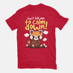 Don't Tell Me To Calm Down – Animal Graphic T-Shirt in red, flat-lay product view