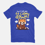 Don't Tell Me To Calm Down – Animal Graphic T-Shirt in royal blue, flat-lay product view