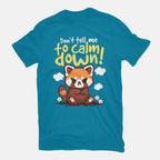 Don't Tell Me To Calm Down – Animal Graphic T-Shirt in turquoise, flat-lay product view