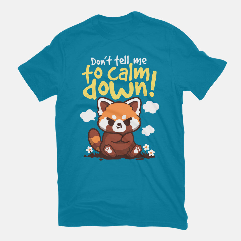 Don't Tell Me To Calm Down – Animal Graphic T-Shirt in turquoise, flat-lay product view