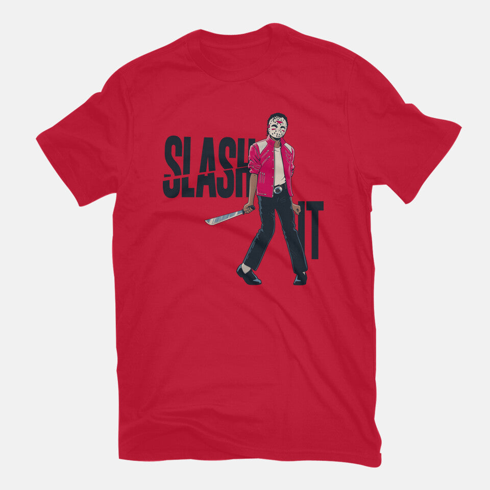 Slash It – Horror Graphic T-Shirt in red, flat-lay product view
