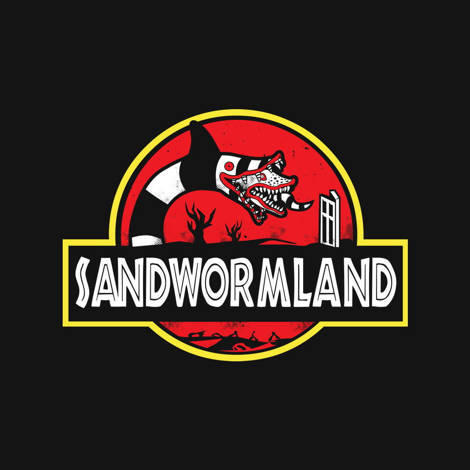 Sandwormland – Horror Graphic T-Shirt design artwork for black graphic T-shirt