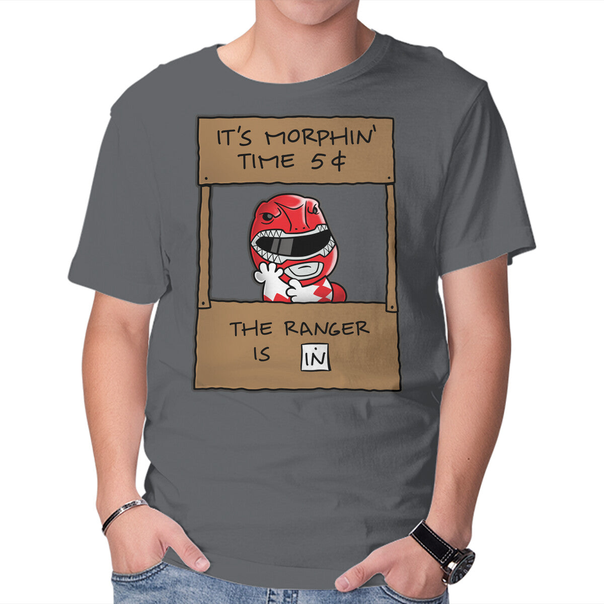Ranger Help Graphic T-Shirt in charcoal, product display
