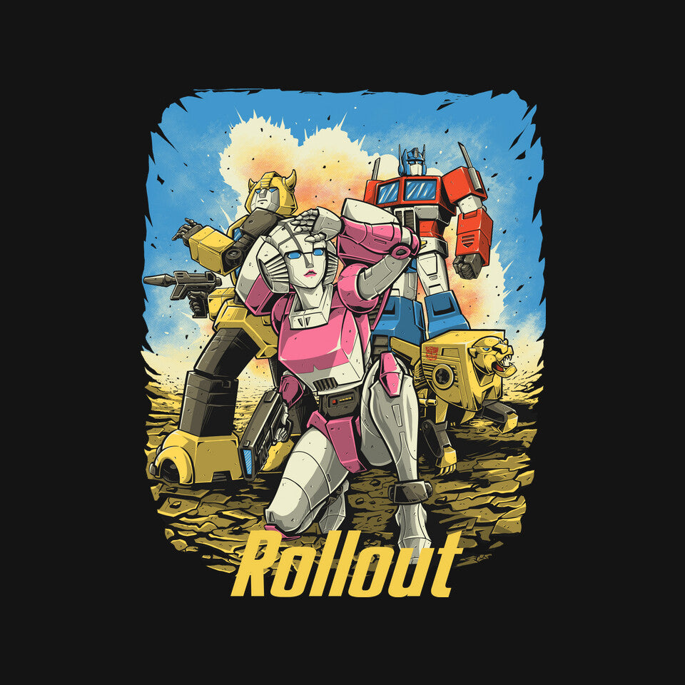 Rollout – Sci-Fi Graphic T-Shirt design artwork for black graphic T-shirt