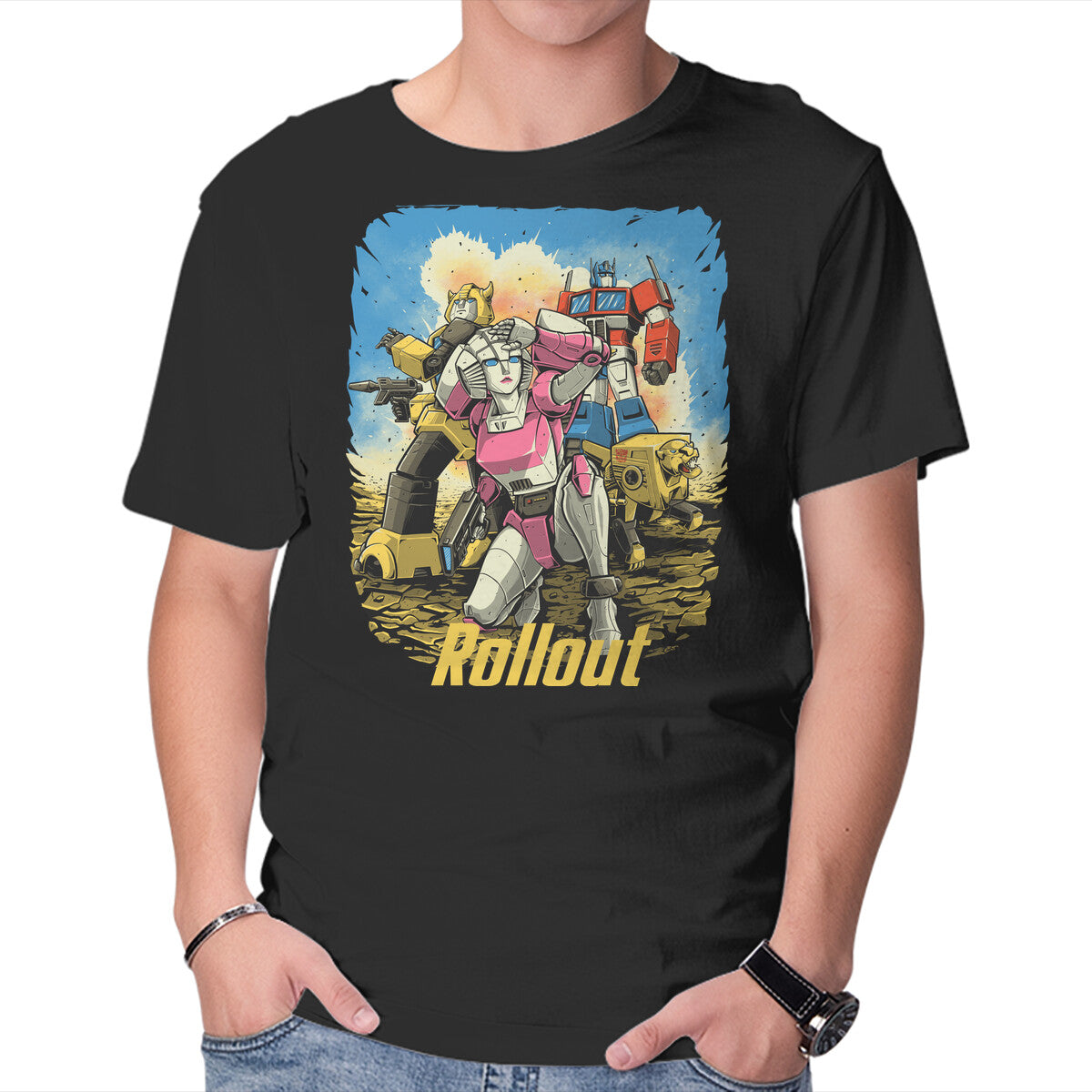 Rollout – Sci-Fi Graphic T-Shirt in black, product display