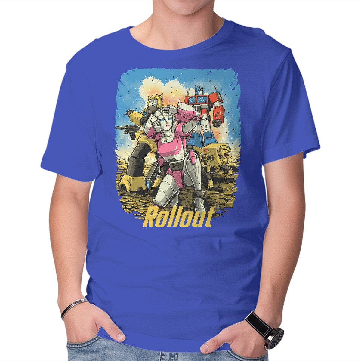 Rollout – Sci-Fi Graphic T-Shirt in royal blue, product display