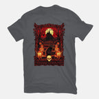 Happy Samhain – Cat Graphic T-Shirt in charcoal, flat-lay product view