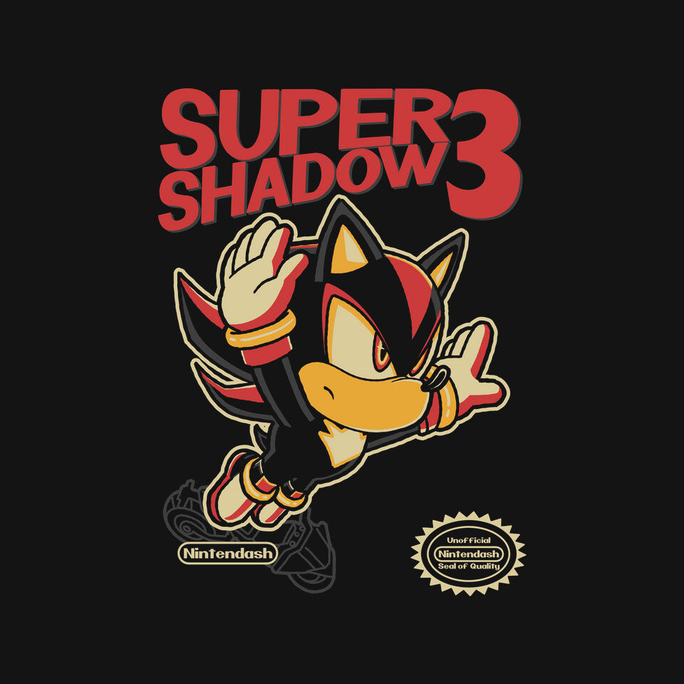 Super Shadow 3 – Gaming Graphic T-Shirt design artwork for black graphic T-shirt