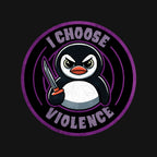 Violent Penguin – Animal Graphic T-Shirt design artwork for black graphic T-shirt