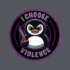 Violent Penguin – Animal Graphic T-Shirt design artwork for charcoal graphic T-shirt