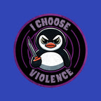 Violent Penguin – Animal Graphic T-Shirt design artwork for royal blue graphic T-shirt