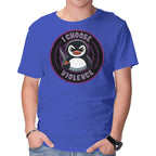 Violent Penguin – Animal Graphic T-Shirt in royal blue, product display