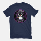 Violent Penguin – Animal Graphic T-Shirt in navy, flat-lay product view