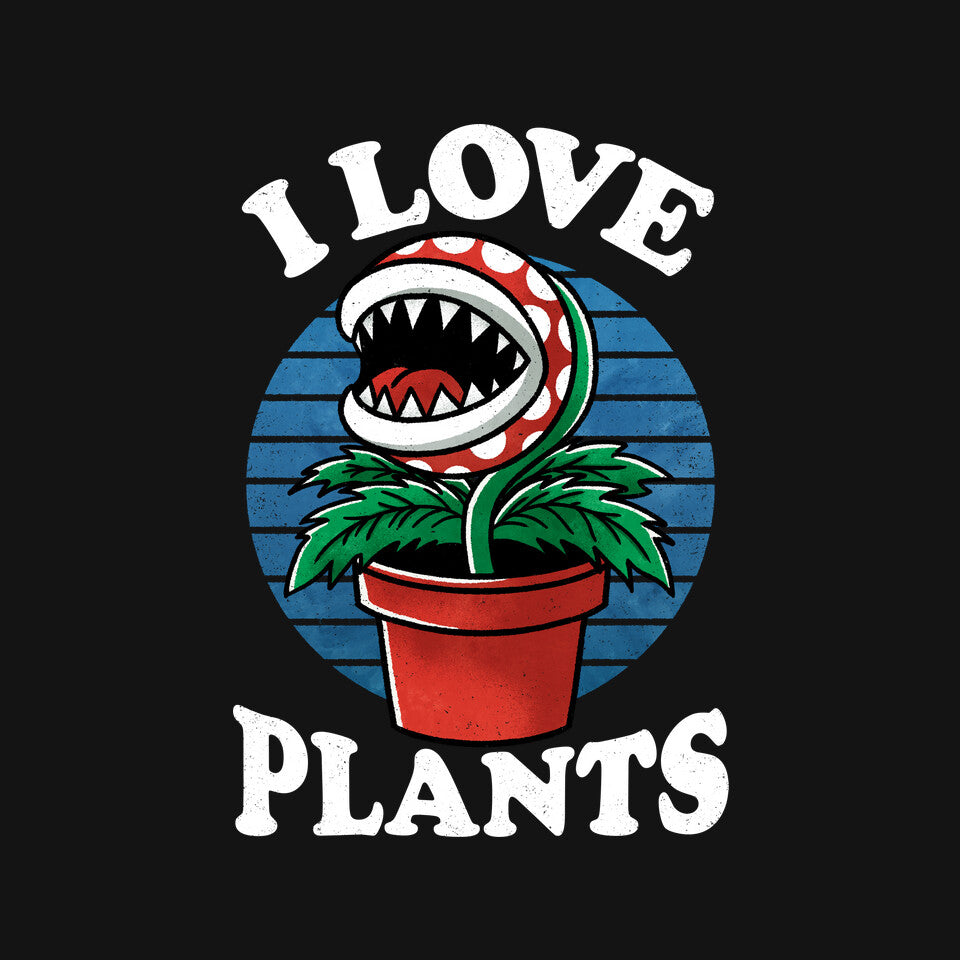 I Love Plants – Gaming Graphic T-Shirt design artwork for black graphic T-shirt