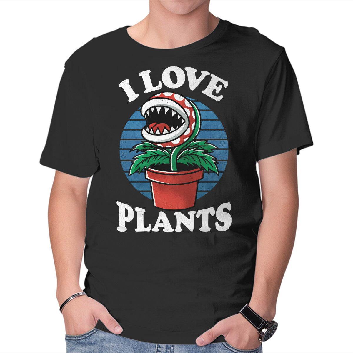 I Love Plants – Gaming Graphic T-Shirt in black, product display