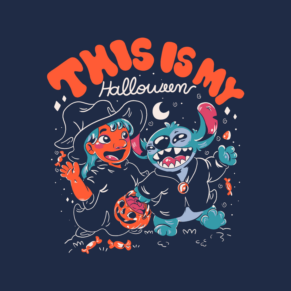 My Halloween – Halloween Graphic T-Shirt design artwork for navy graphic T-shirt