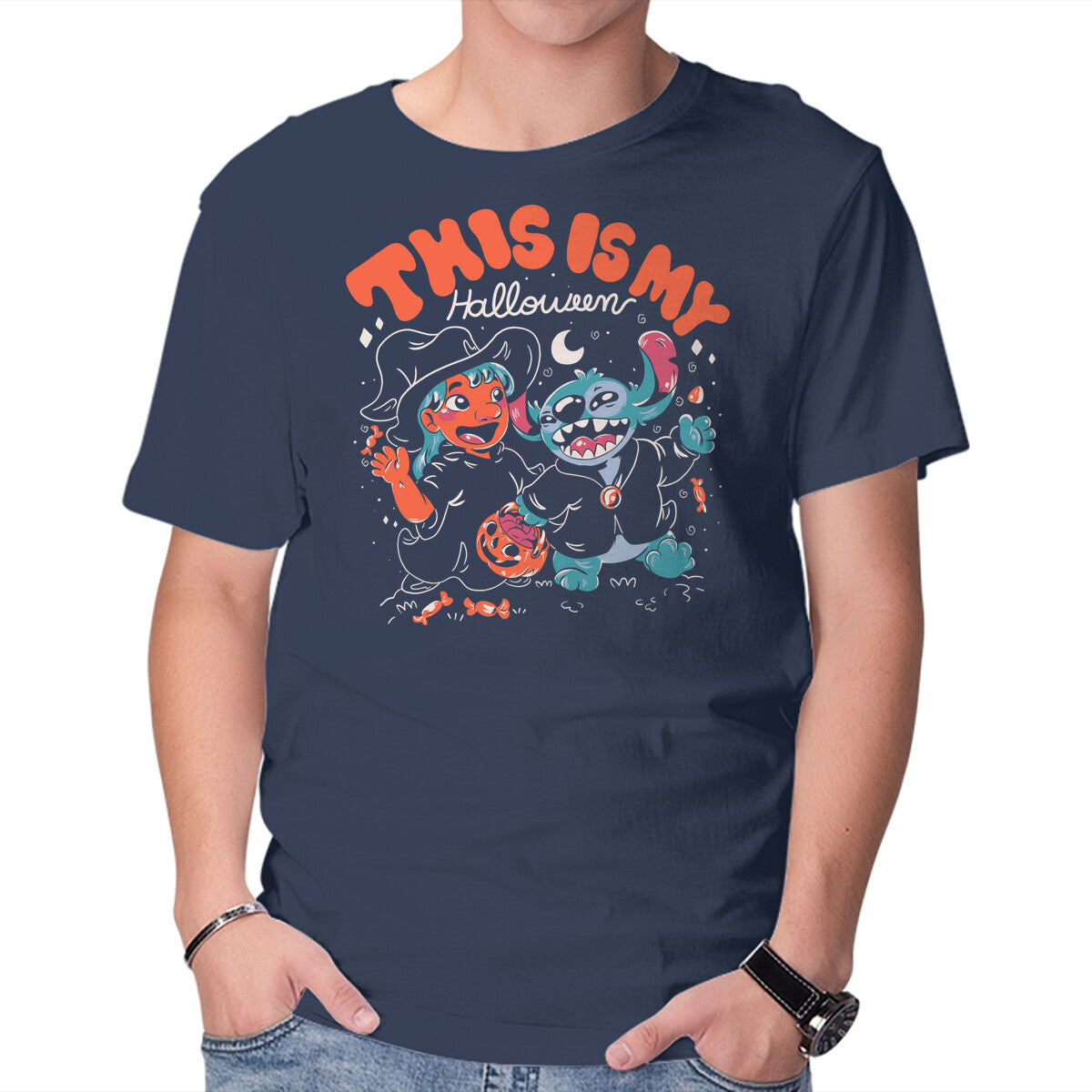My Halloween – Halloween Graphic T-Shirt in navy, product display