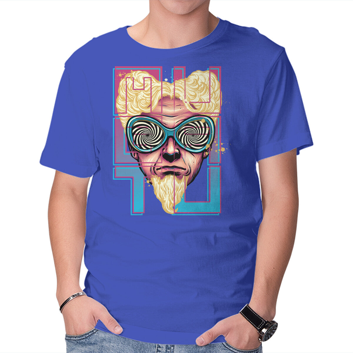 Fashion Icon – Movie Graphic T-Shirt in royal blue, product display