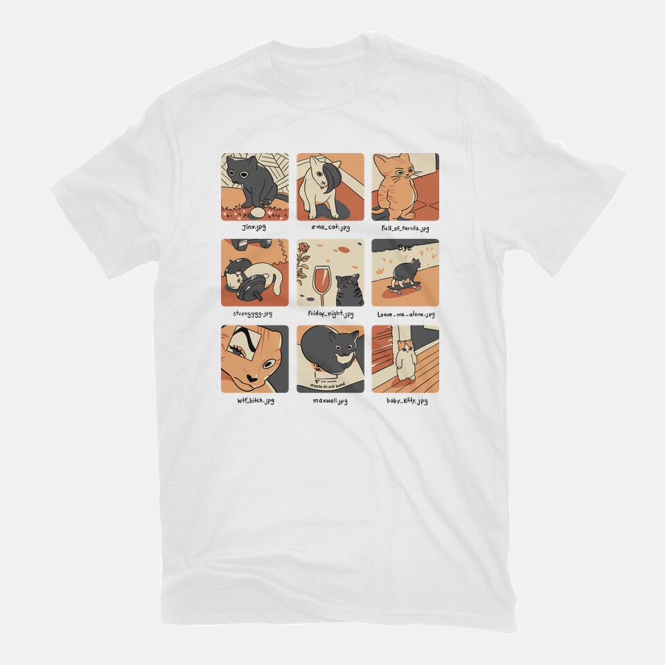Cat Meme – Cat Graphic T-Shirt in white, flat-lay product view