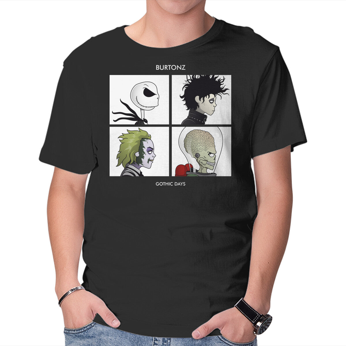 Burtonz – Horror Graphic T-Shirt in black, product display