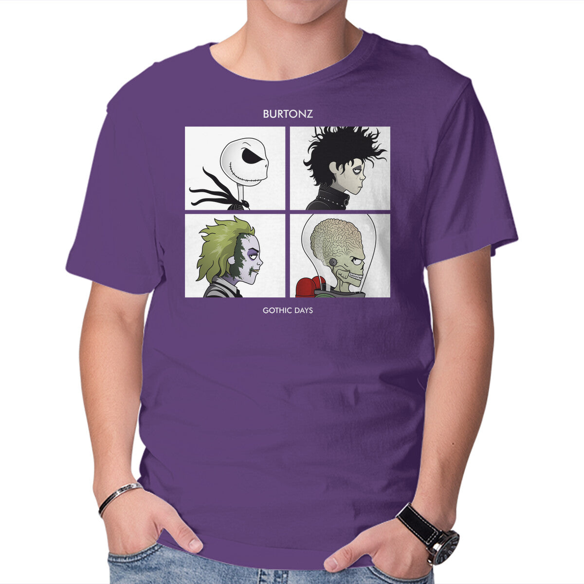 Burtonz – Horror Graphic T-Shirt in purple, product display
