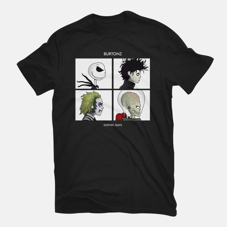Burtonz – Horror Graphic T-Shirt in black, flat-lay product view