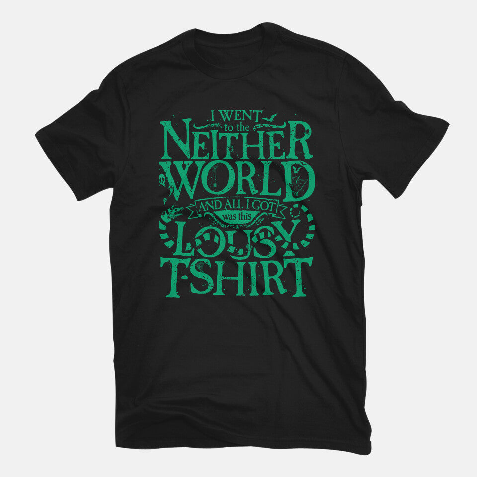 Went To The Neitherworld – Horror Graphic T-Shirt in black, flat-lay product view