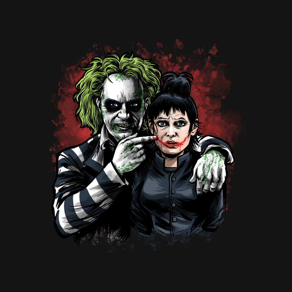 Juice Smile – Horror Graphic T-Shirt design artwork for black graphic T-shirt