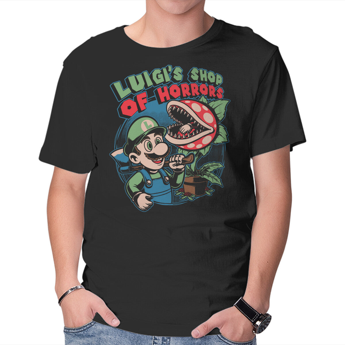 Movie Game Plant – Halloween Graphic T-Shirt in black, product display