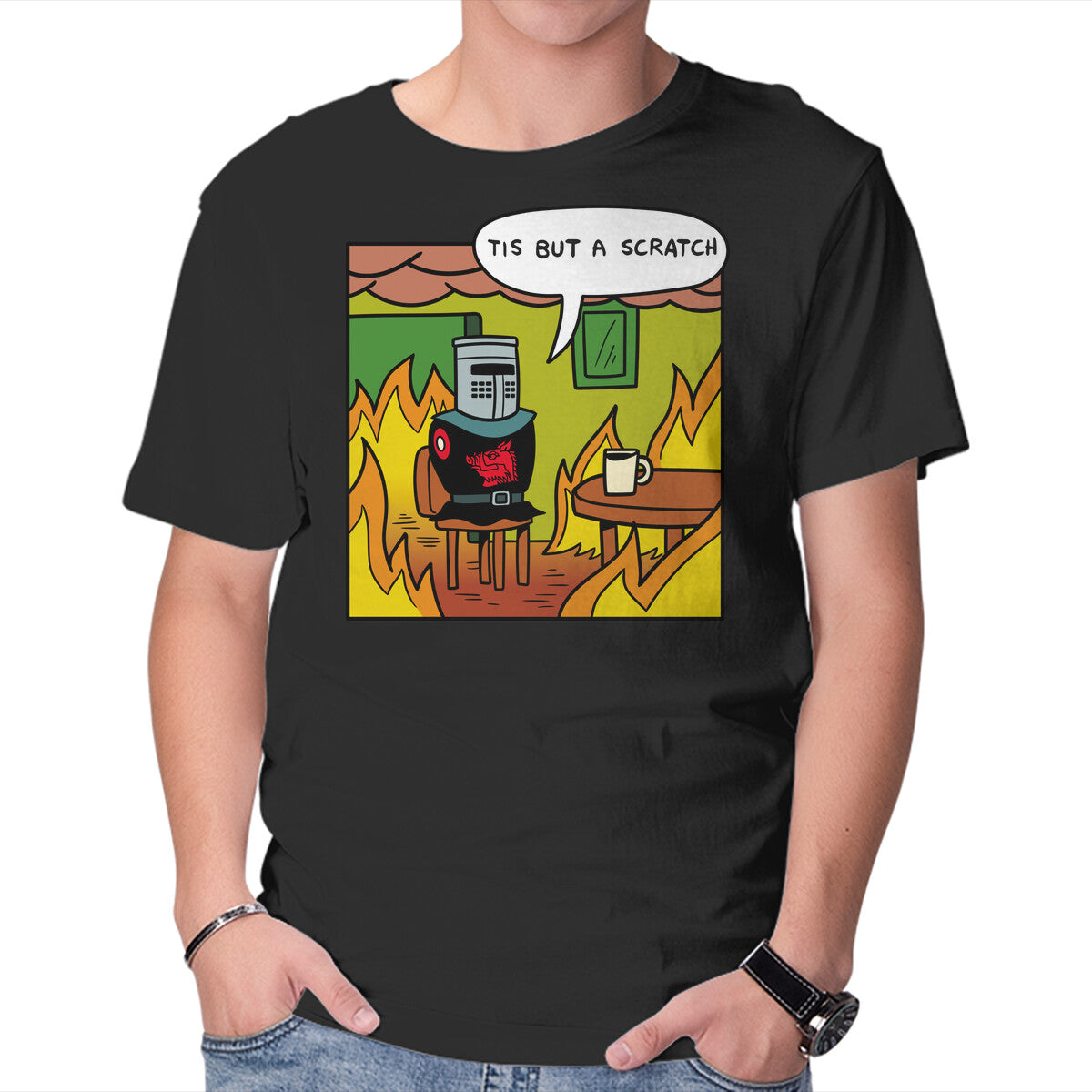 Black Knight Fine – Movie Graphic T-Shirt in black, product display