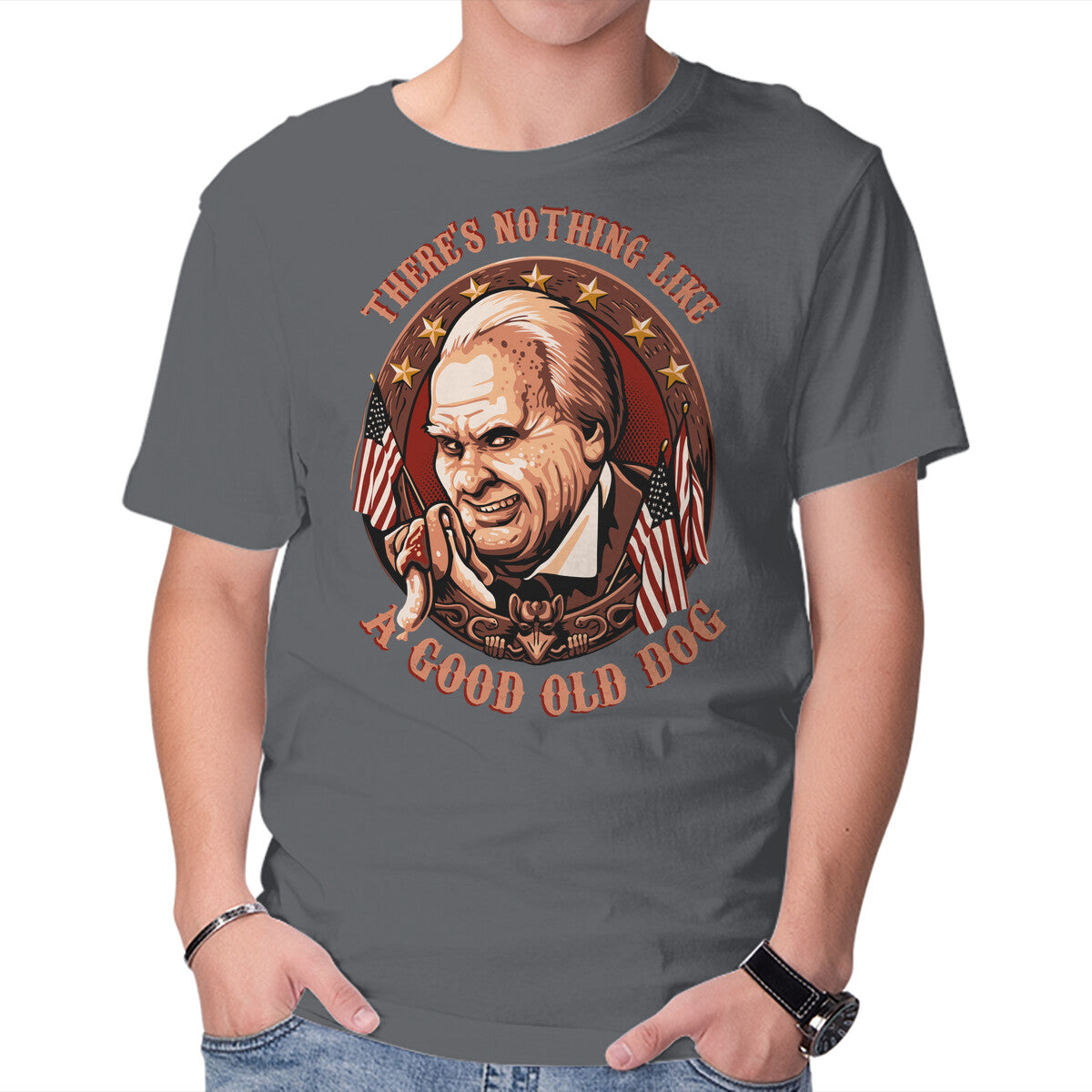 Good Old Dog – Horror Graphic T-Shirt in charcoal, product display