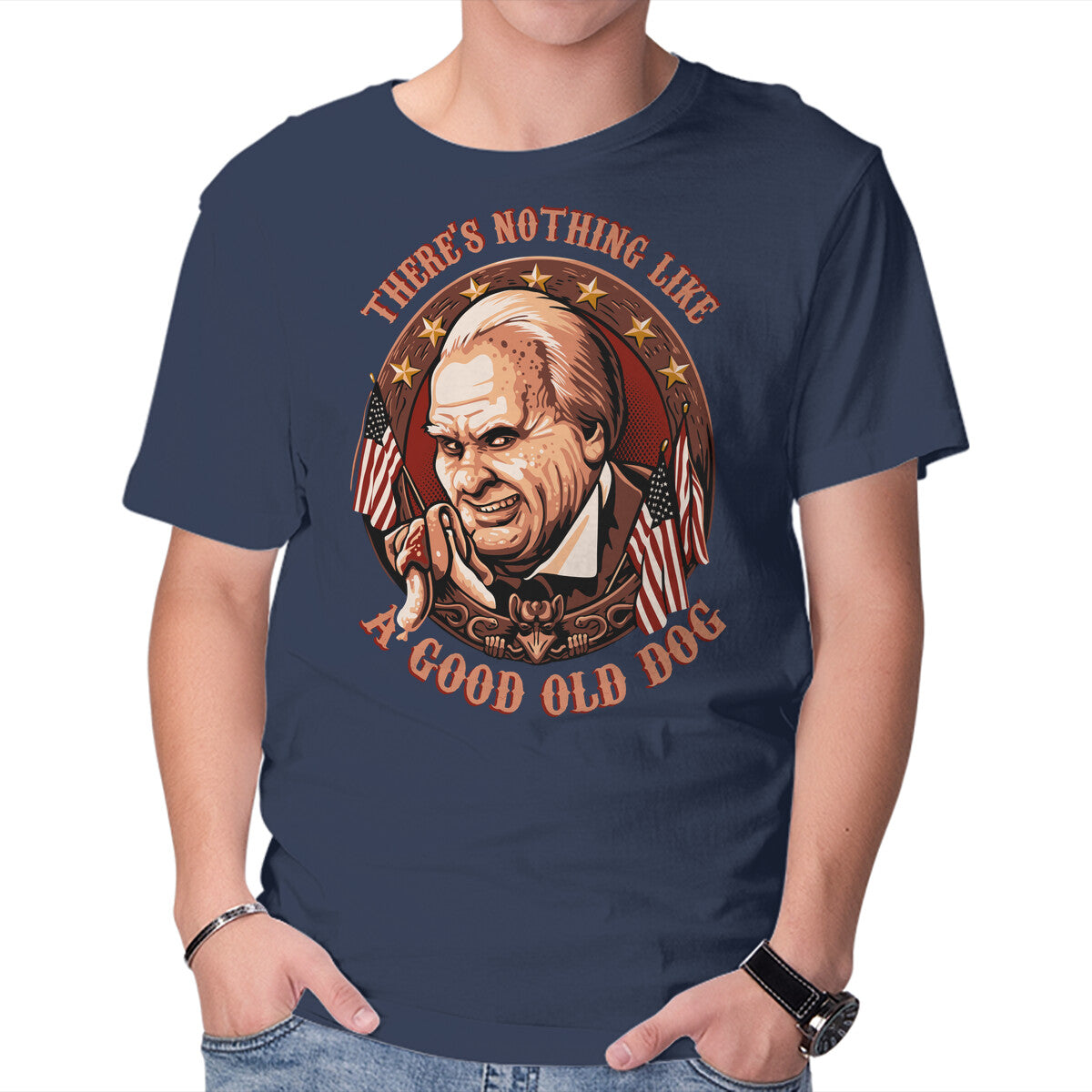 Good Old Dog – Horror Graphic T-Shirt in navy, product display