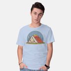Model wearing blue Booked For A Nap – Dog Graphic T-Shirt